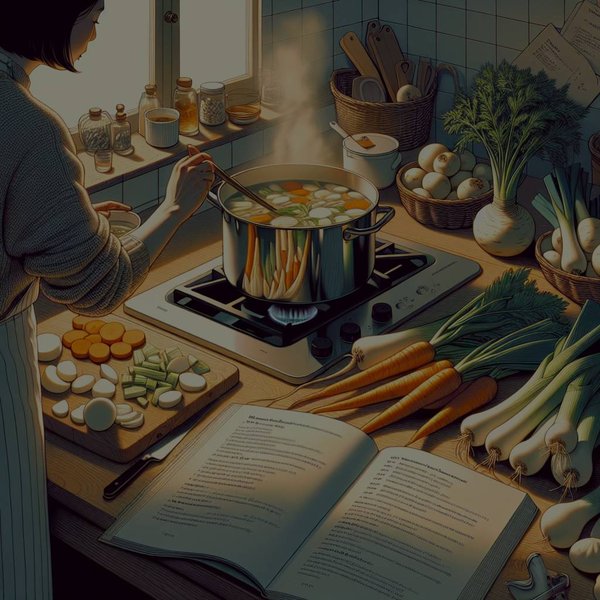 Comment préparer un consommé clair de légumes d'hiver pour un début de repas léger ?